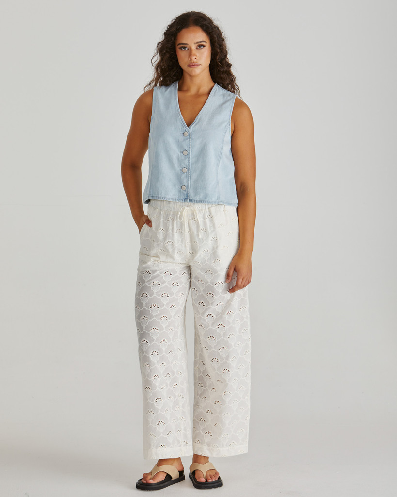 Women's Knits | Sabine Denim Vest | SASS