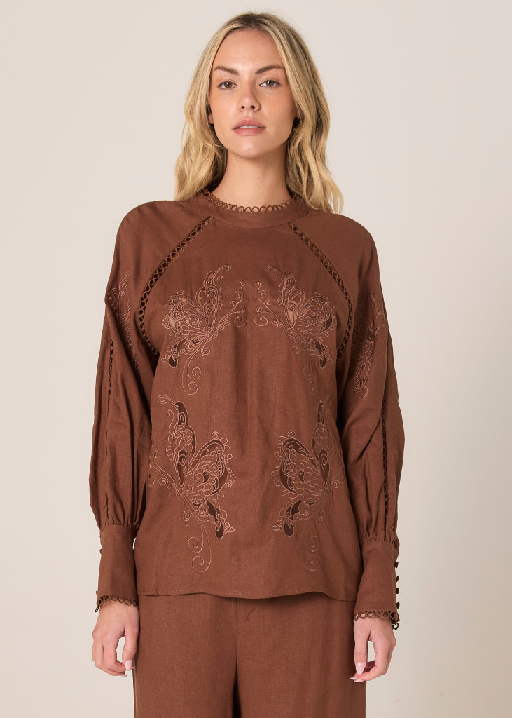 Women’s Tops | Aven Embroidered Blouse | Fate & Becker 