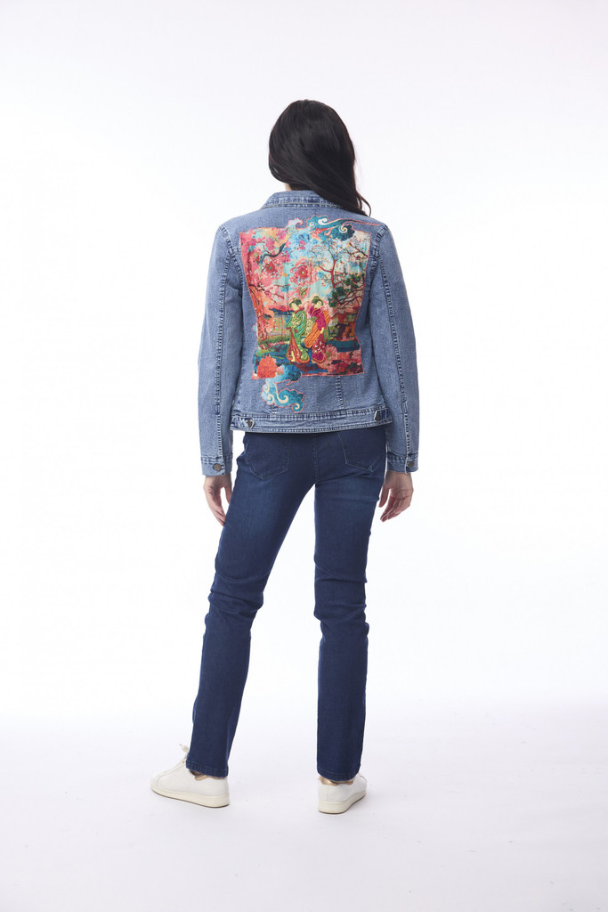 Women's Dresses | Nippori Denim Mix Jacket  | ORIENTIQUE