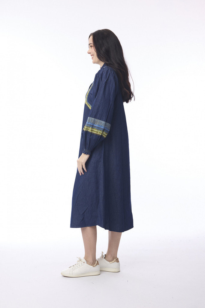Women's Dresses | Isfahan Denim Dress | ORIENTIQUE