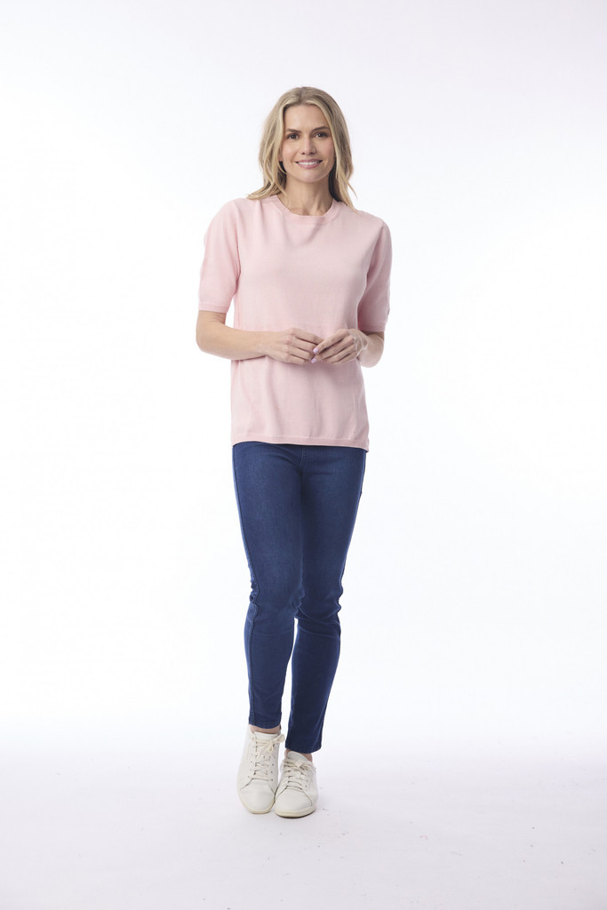 Women's Top | Crew Neck Knit T-Shirt  | ORIENTIQUE