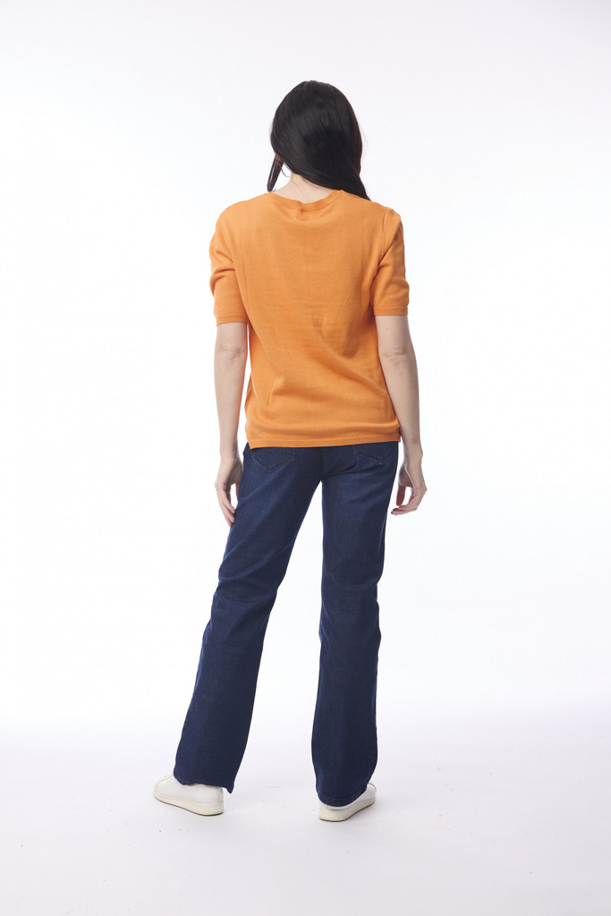 Women's Top | Crew Neck Knit T-Shirt  | ORIENTIQUE