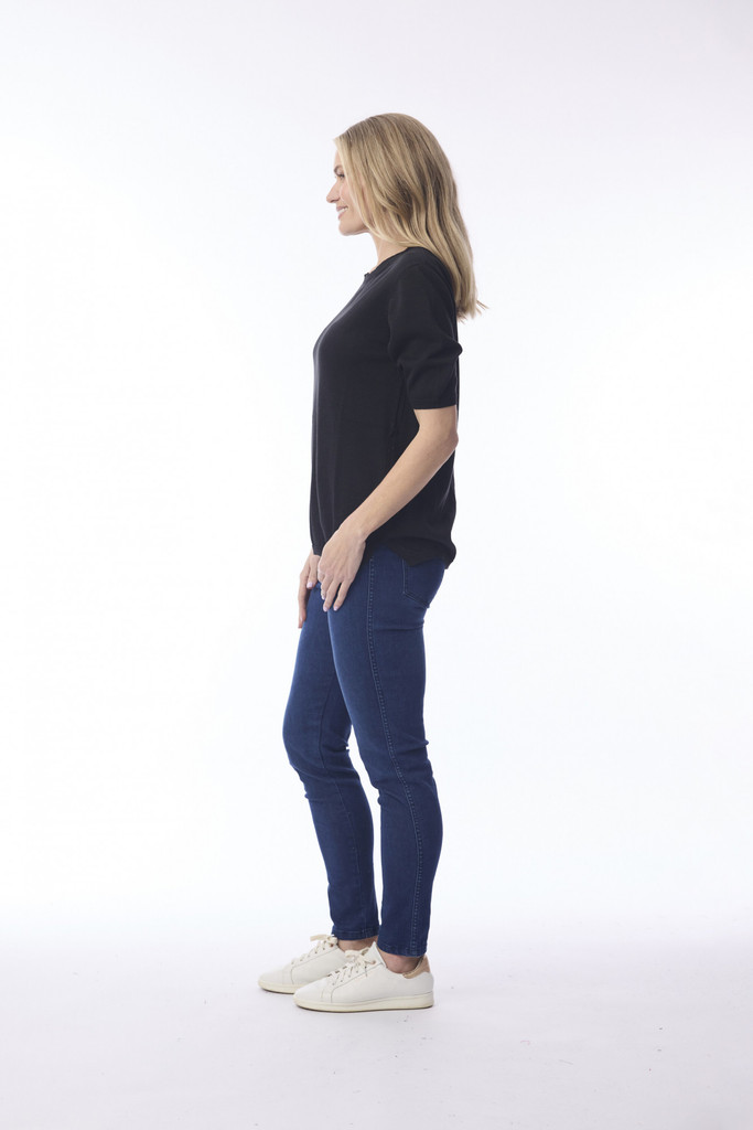 Women's Top | Crew Neck Knit T-Shirt  | ORIENTIQUE