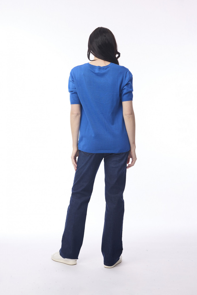 Women's Top | Crew Neck Knit T-Shirt  | ORIENTIQUE