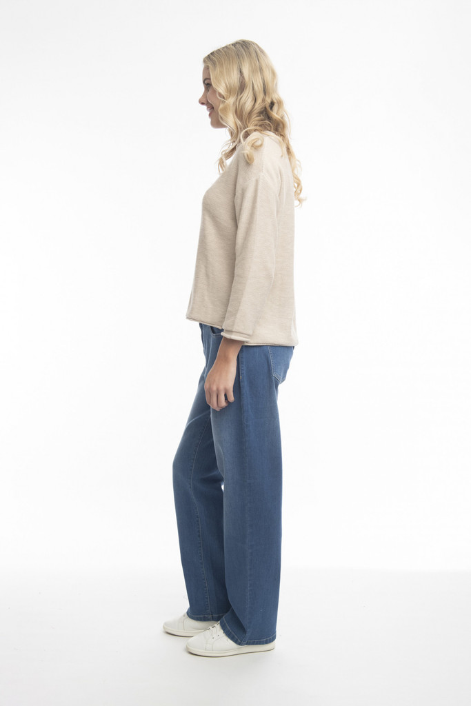 Women's Pants | Denim Wide Leg Jeans | ORIENTIQUE