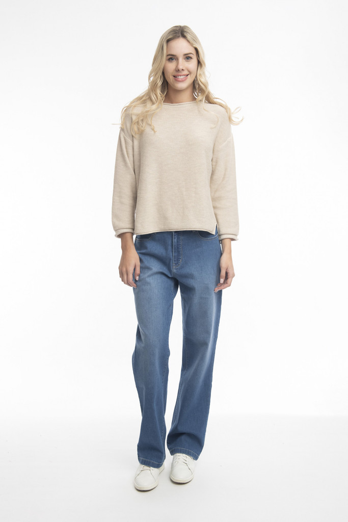 Women's Pants | Denim Wide Leg Jeans | ORIENTIQUE