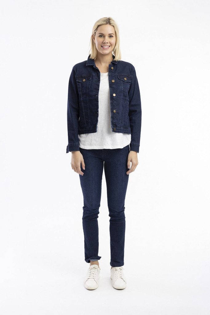 Women's Dresses | Denim Collared Jacket  | ORIENTIQUE