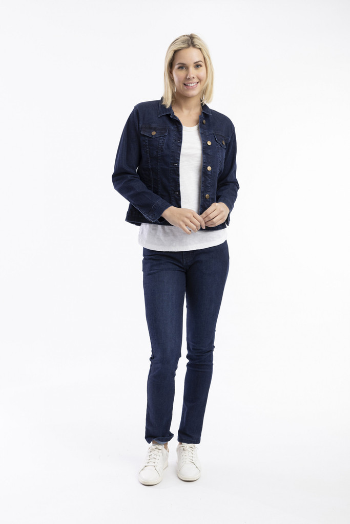 Women's Dresses | Denim Collared Jacket  | ORIENTIQUE