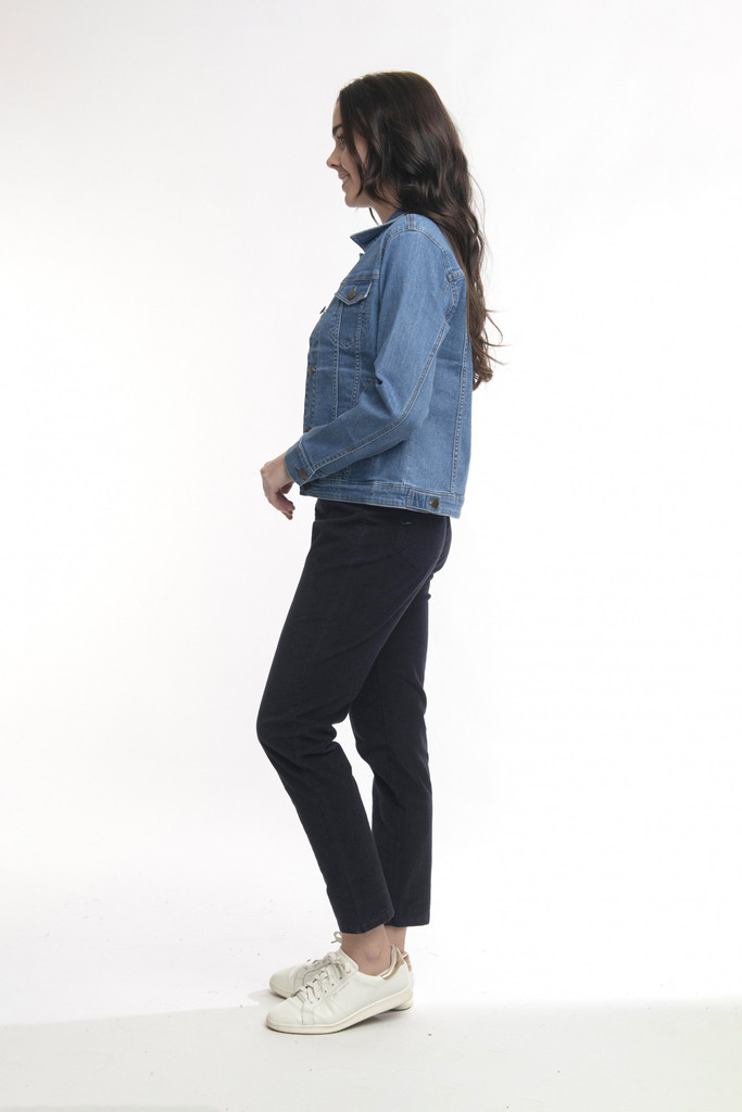 Women's Dresses | Denim Collared Jacket  | ORIENTIQUE