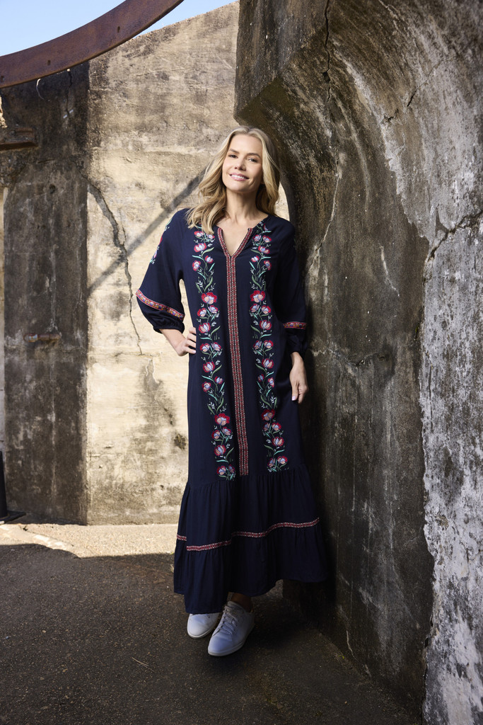Women's Dresses | Ivanova Maxi Embroidered Dress | ORIENTIQUE