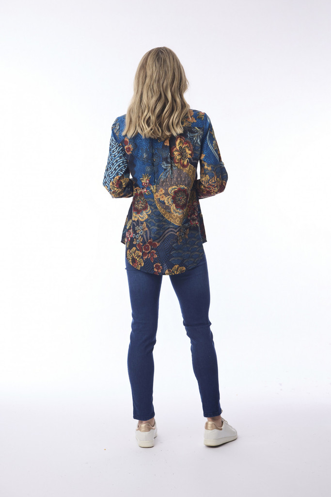 Women's Top | Maluku Waist Seam Shirt  | ORIENTIQUE