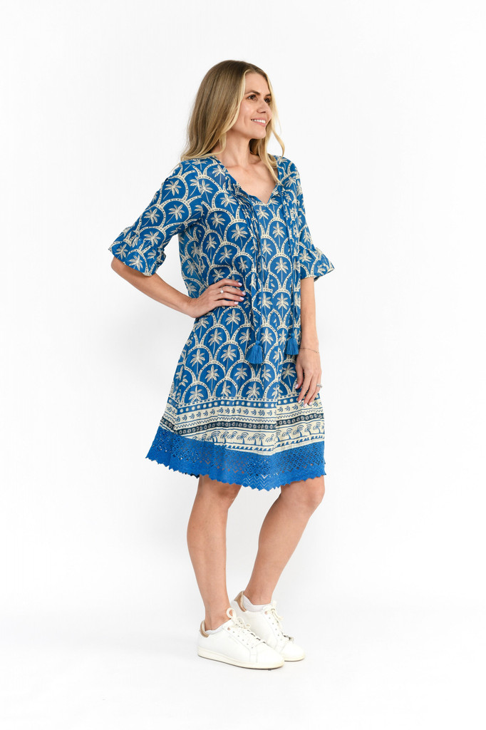 Women's Dresses | Hannah Short Sleeve Tunic Boho Dress | ONE SUMMER
