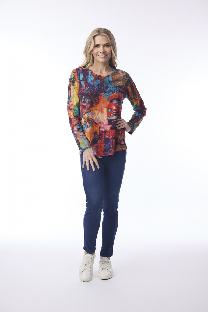 Women's Top | Contemporary Crew LS T-Shirt  | ORIENTIQUE