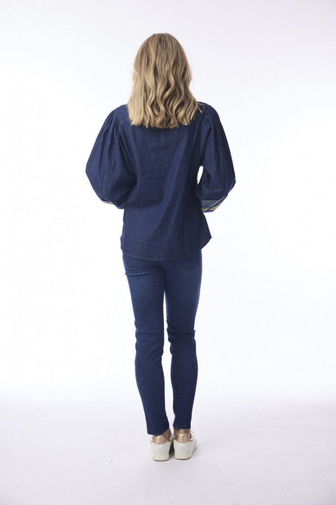 Women's Top | Isfahan Denim Top | ORIENTIQUE