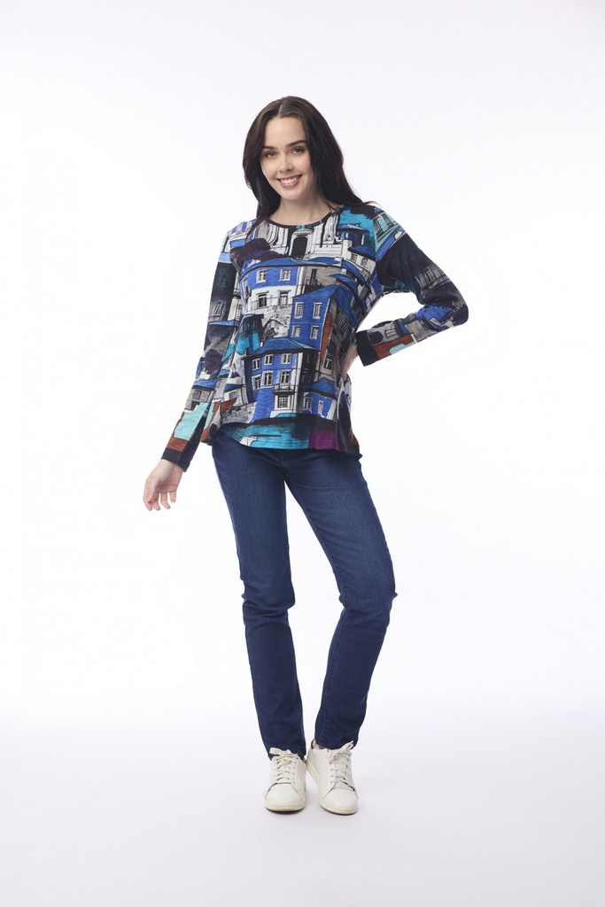 Women's Top | Contemporary Crew LS T-Shirt  | ORIENTIQUE