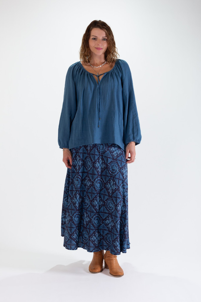 Women's Top | Rose Cotton L/S Top | OMBAK DESIGNS