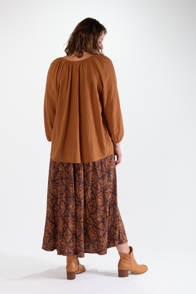 Women's Top | Rose Cotton L/S Top | OMBAK DESIGNS