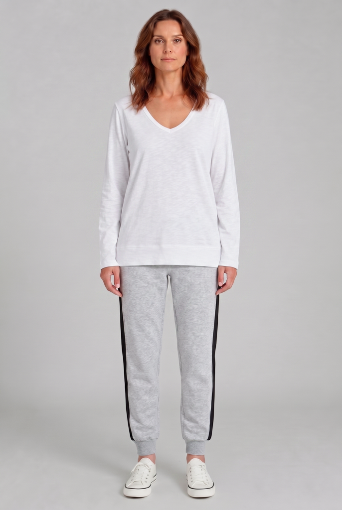 Women's Tops | Jerico V Neck Long Sleeve Tee  | ALIBI