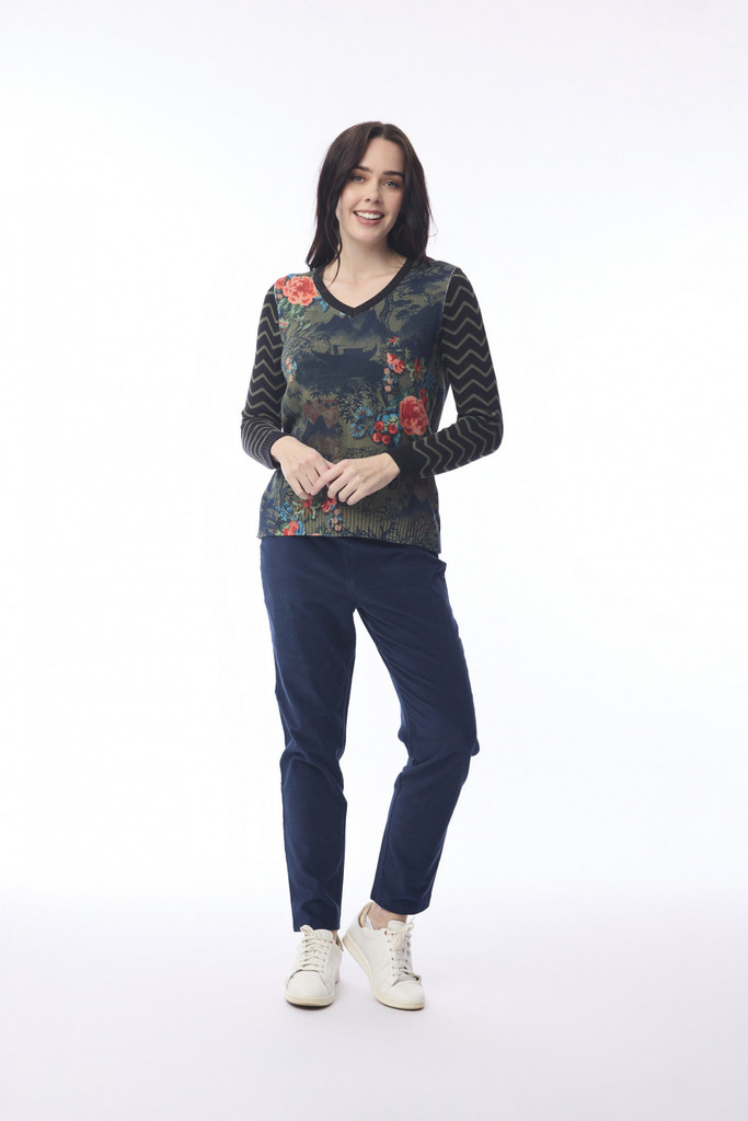 Keqioa V Neck Knit Jumper In Keqioa by ORIENTIQUE *