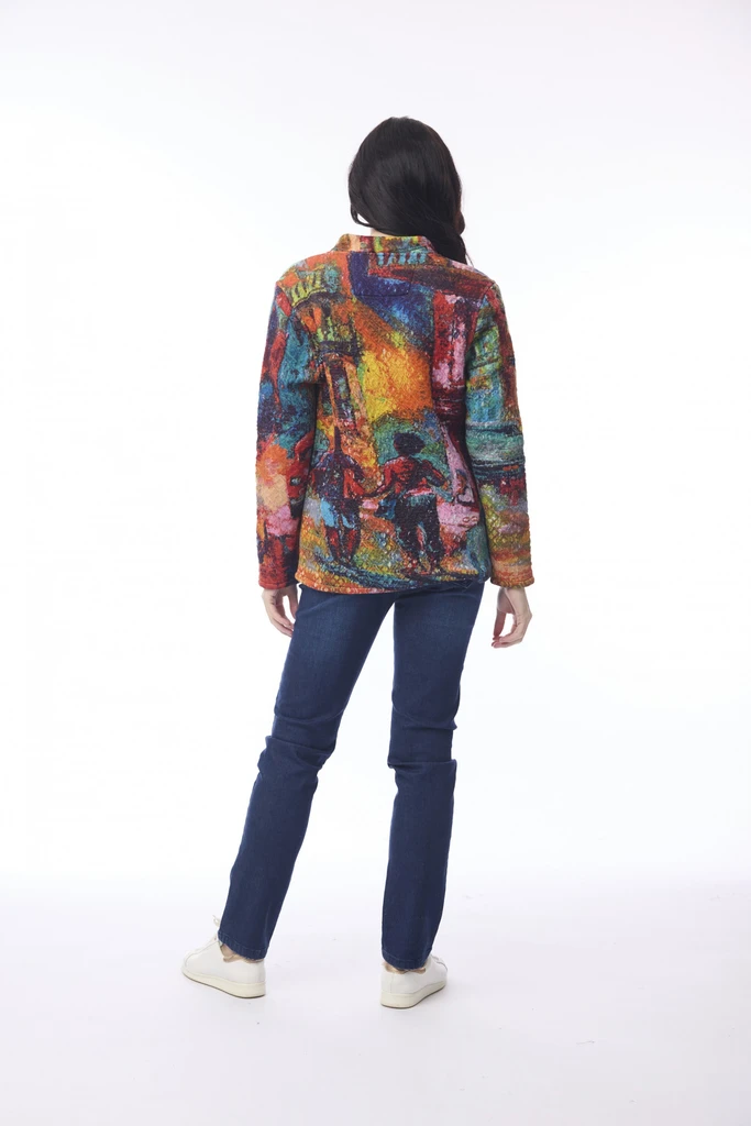 Women's Jackets | Printed Zip Jacket  | ORIENTIQUE