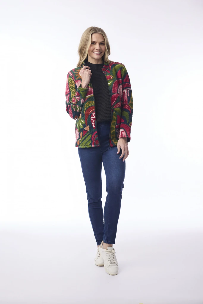 Women's Jackets | Printed Zip Jacket  | ORIENTIQUE