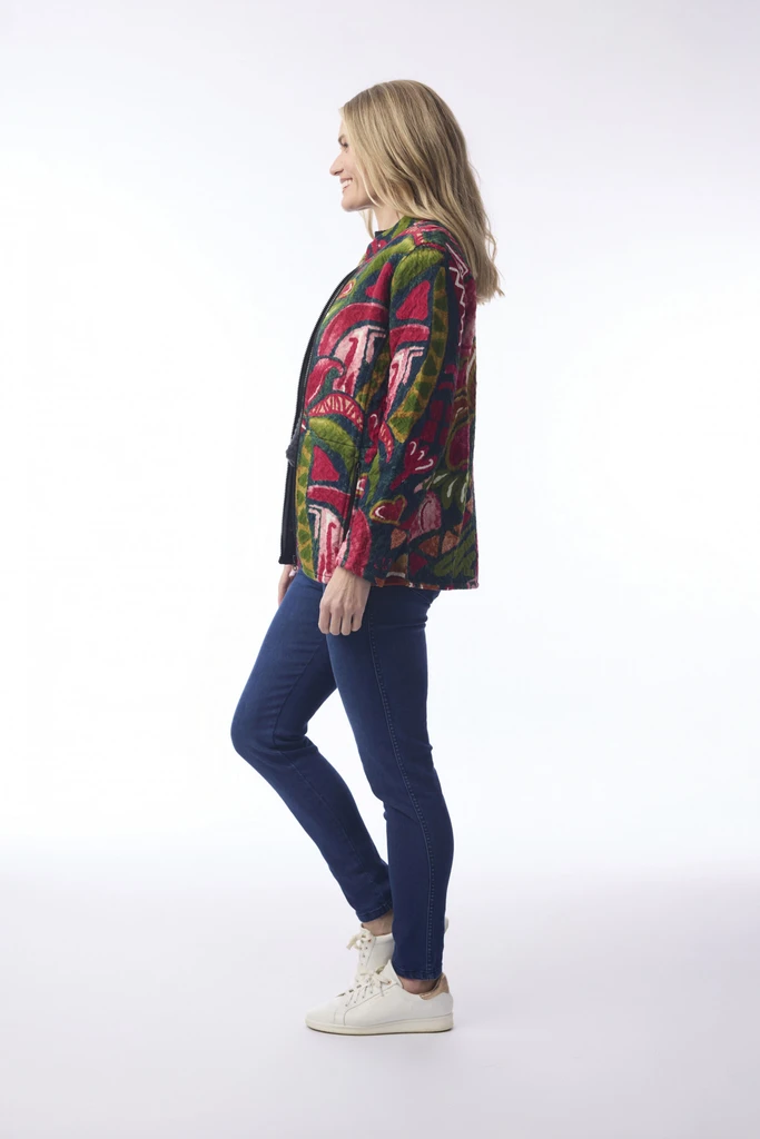 Women's Jackets | Printed Zip Jacket  | ORIENTIQUE