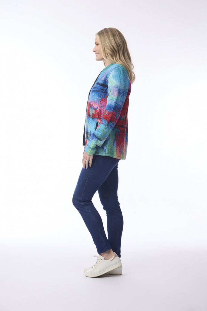 Women's Jackets | Printed Zip Jacket  | ORIENTIQUE
