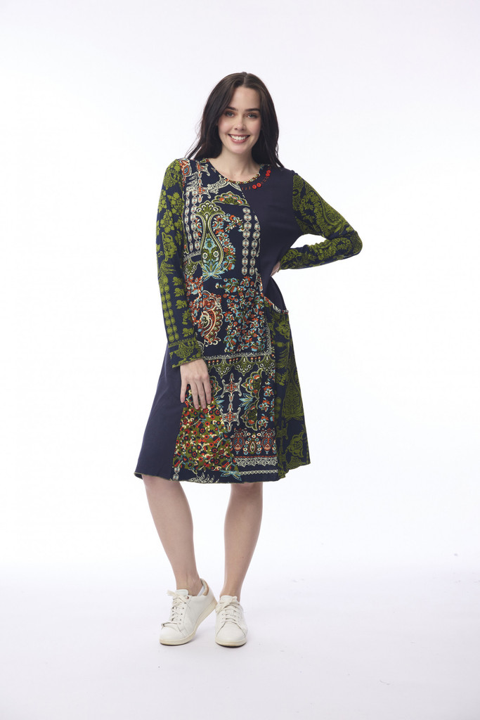 Women's Dresses | Kumbalgharh Patch Dress | ORIENTIQUE