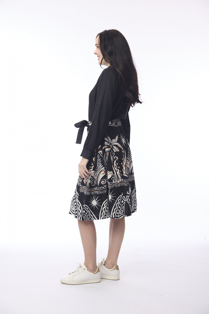 Women's Dresses | Indus  Collar Tie Waist Dress | ORIENTIQUE