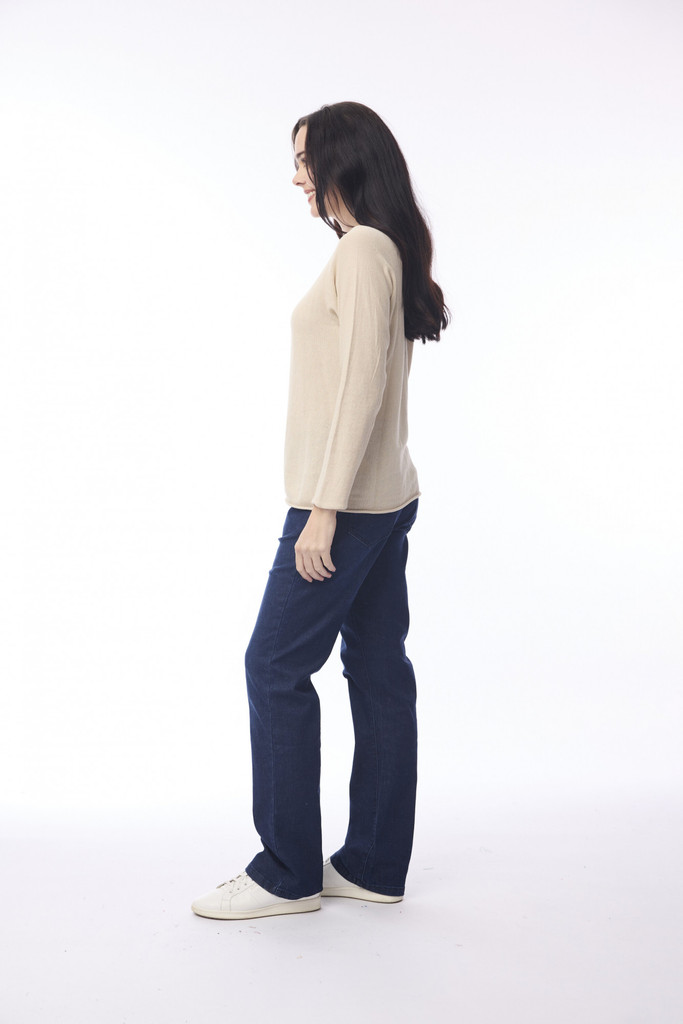 Women's Top | Boat Neck Long Slv Knit Top | ORIENTIQUE