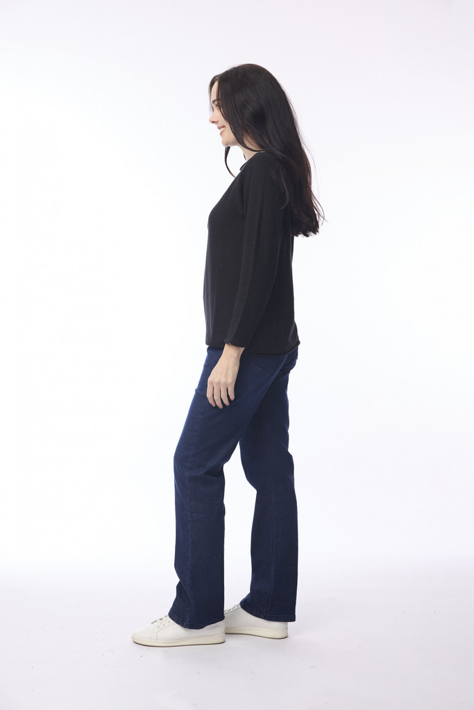 Women's Top | Boat Neck Long Slv Knit Top | ORIENTIQUE