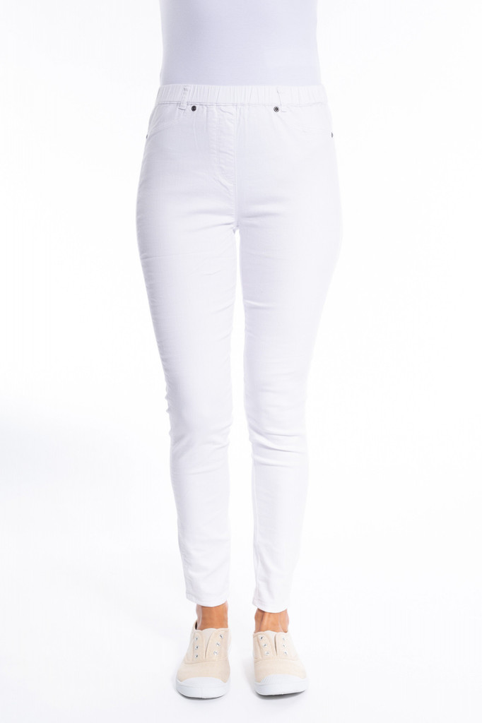 Women's Pant | Full Length Stretch Denim Jegging | Cafe Latte