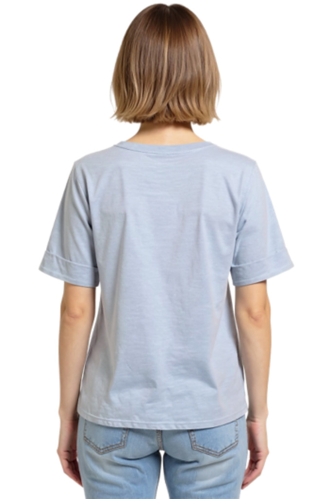 Women's Top | Cuff Hem T-Shirt  | Cafe Latte
