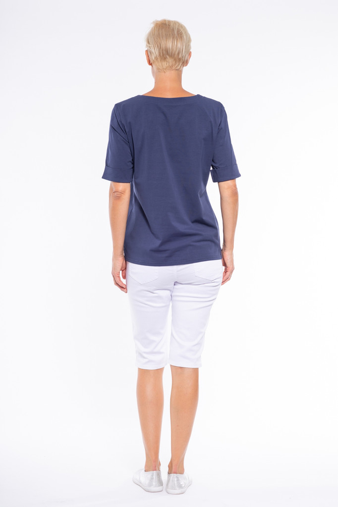 Women's Top | Cuff Hem T-Shirt  | Cafe Latte