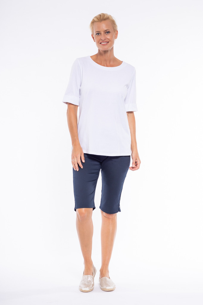 Women's Top | Cuff Hem T-Shirt  | Cafe Latte