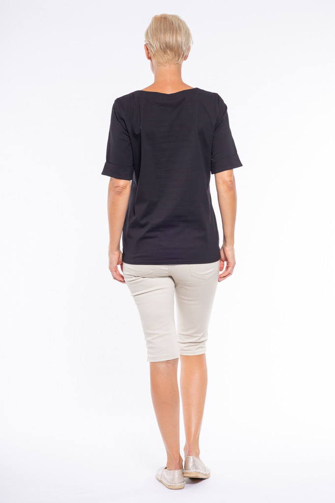 Women's Top | Cuff Hem T-Shirt  | Cafe Latte
