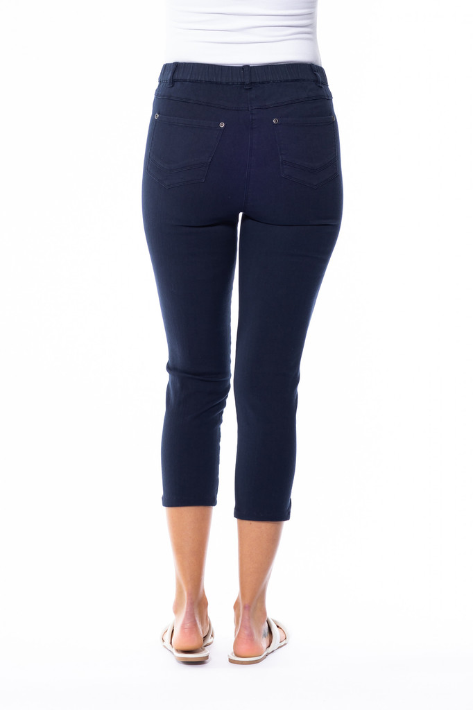 Women's Pant | Capri Stretch Denim Jegging | Cafe Latte