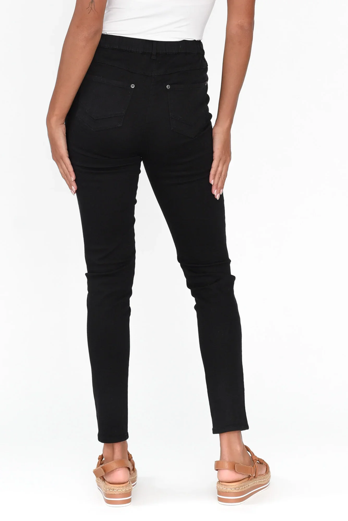Women's Pant | Full Length Stretch Denim Jegging | Cafe Latte