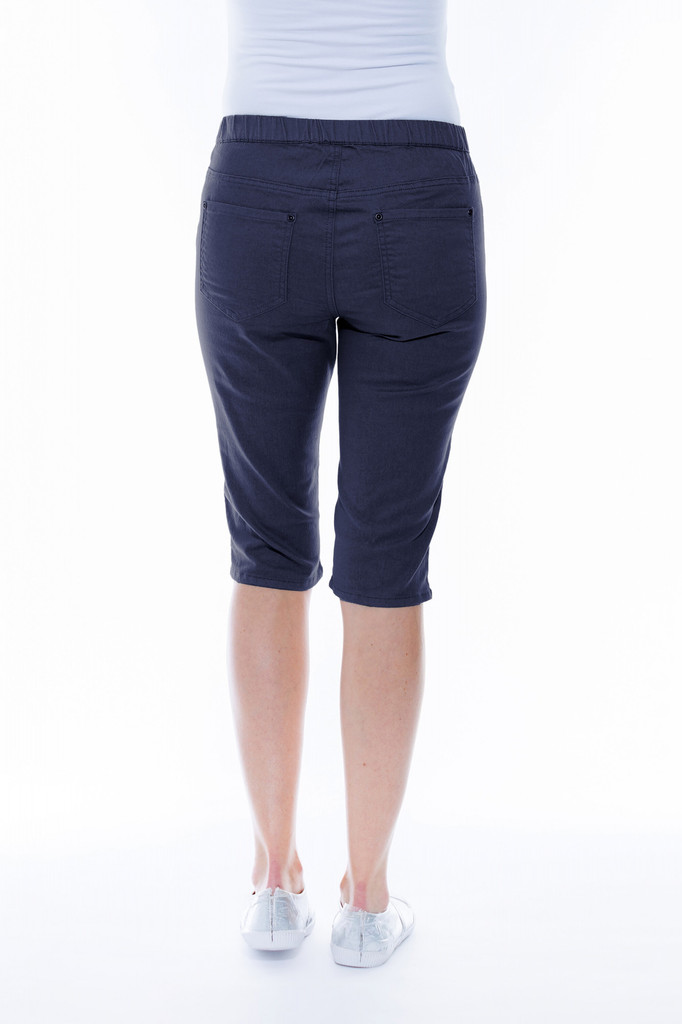 Women's Shorts | Bermuda Stretch Denim Shorts | Cafe Latte