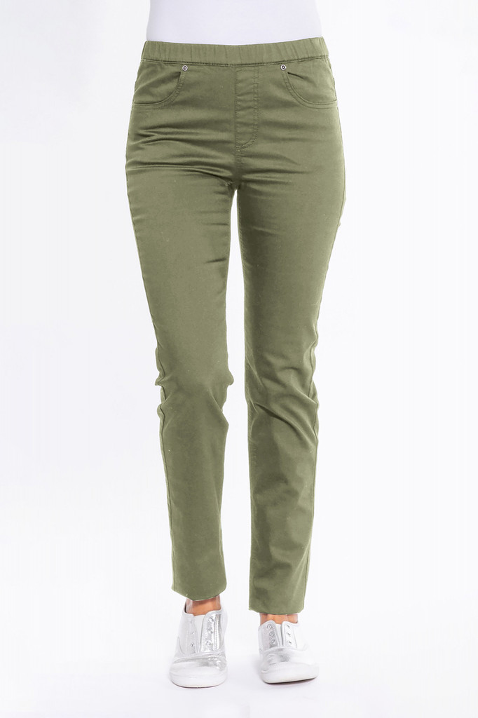 Women's Pant | Full-Length Stretch Denim Pants | Cafe Latte