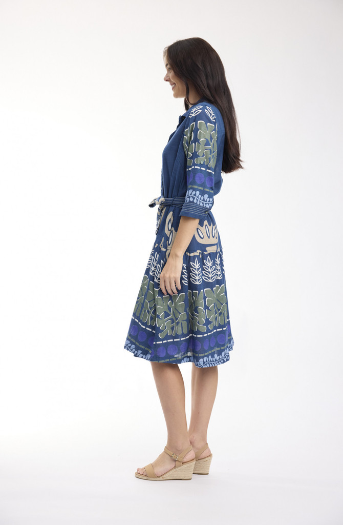 Women's Dresses | Liberte Collar Tie Waist Dress | ORIENTIQUE