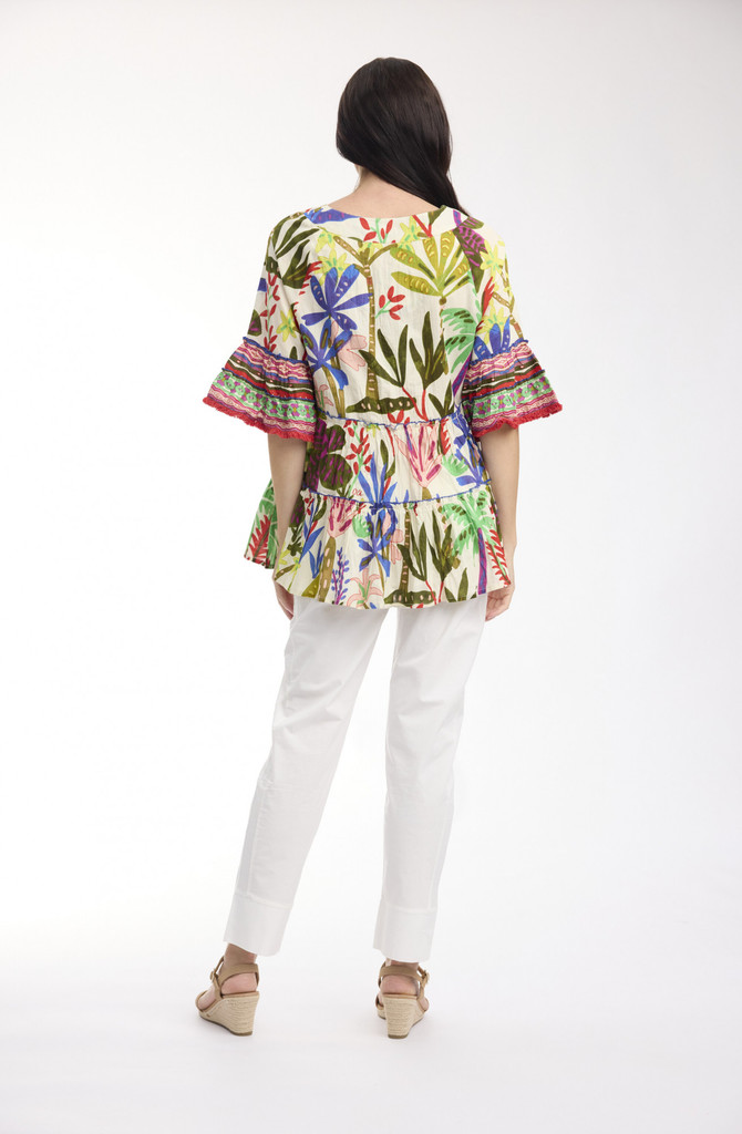 Women's Top | Paloma Layers Frill Sleeve Tunic Top | ORIENTIQUE