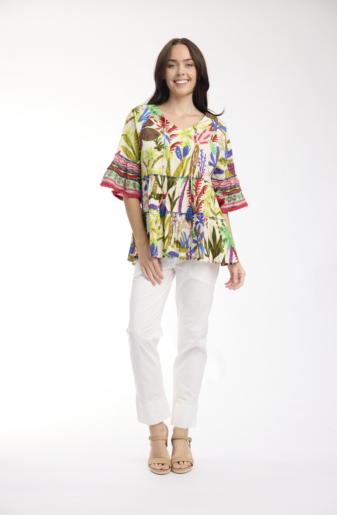 Women's Top | Paloma Layers Frill Sleeve Tunic Top | ORIENTIQUE