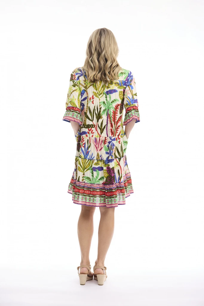 Women's Dresses | Paloma Buttonthrough 3/4 Sleeve Dress | ORIENTIQUE