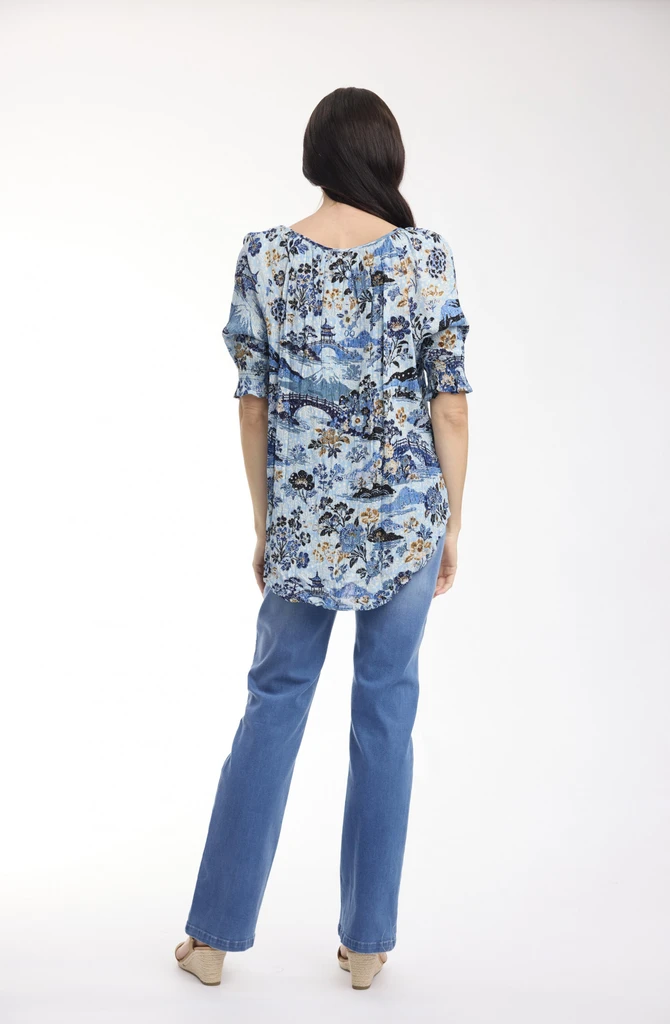 Women's Top | Nanjing Boho Short Sleeve Top | ORIENTIQUE