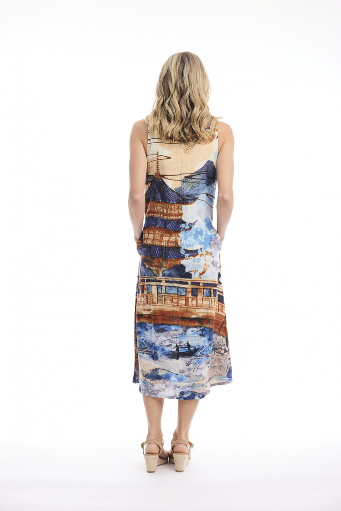 Women's Dresses | Nanjing Midi Sleeveless Dress | ORIENTIQUE