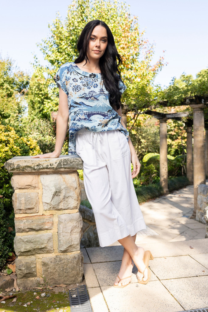 Women's Top | Nanjing Rolled Neckline Top | ORIENTIQUE