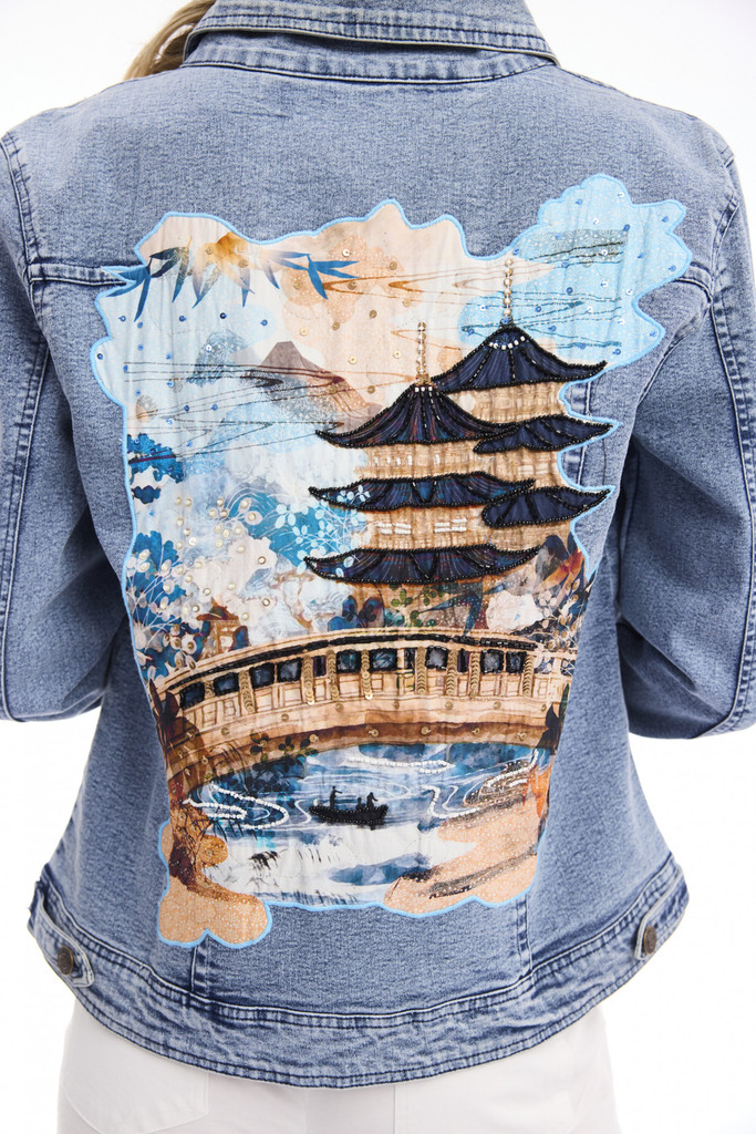 Women's Dresses | Nanjing Denim Patch Jacket  | ORIENTIQUE