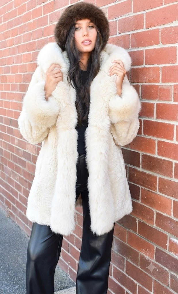 Women's Coat | Faux Fur Short Coat | CINNAMON CREATIONS