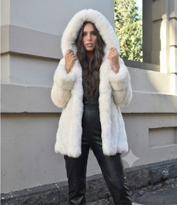 Women's Coat | Faux Fur Short Coat | CINNAMON CREATIONS